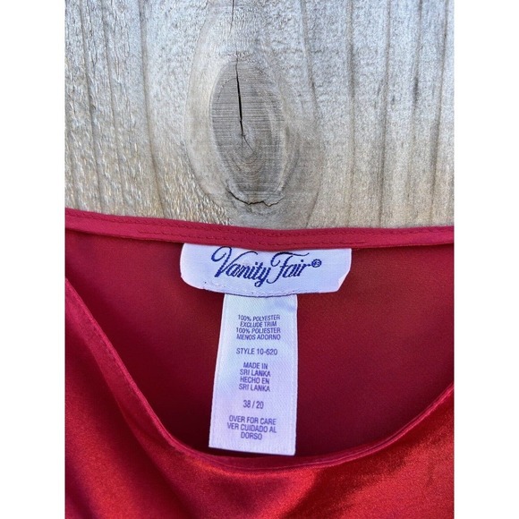 Vintage Vanity Fair Red Nightgown Slip Dress Lingerie Size 38 (small) Sexy Small - Picture 5 of 8